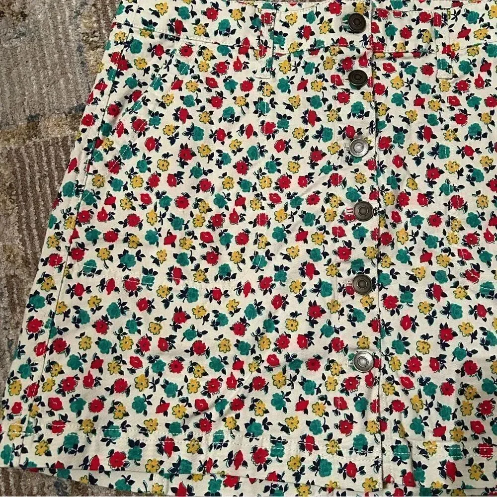 J. Crew Red floral skirt